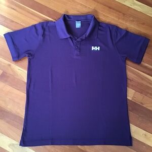 Helly Hansen Shirt Mens Large Plum Purple Short Sleeve Golf Athletic